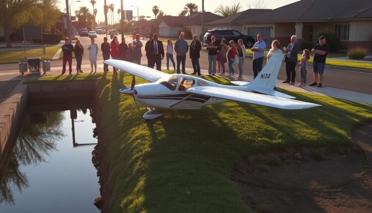 Small plane lands safely