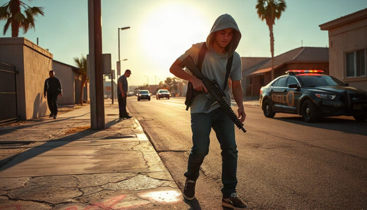 Teen sprays street assaultively