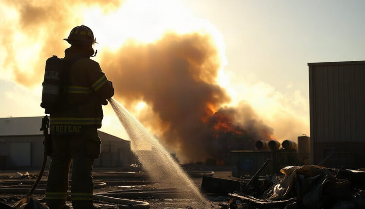 Two-alarm recycling plant fire